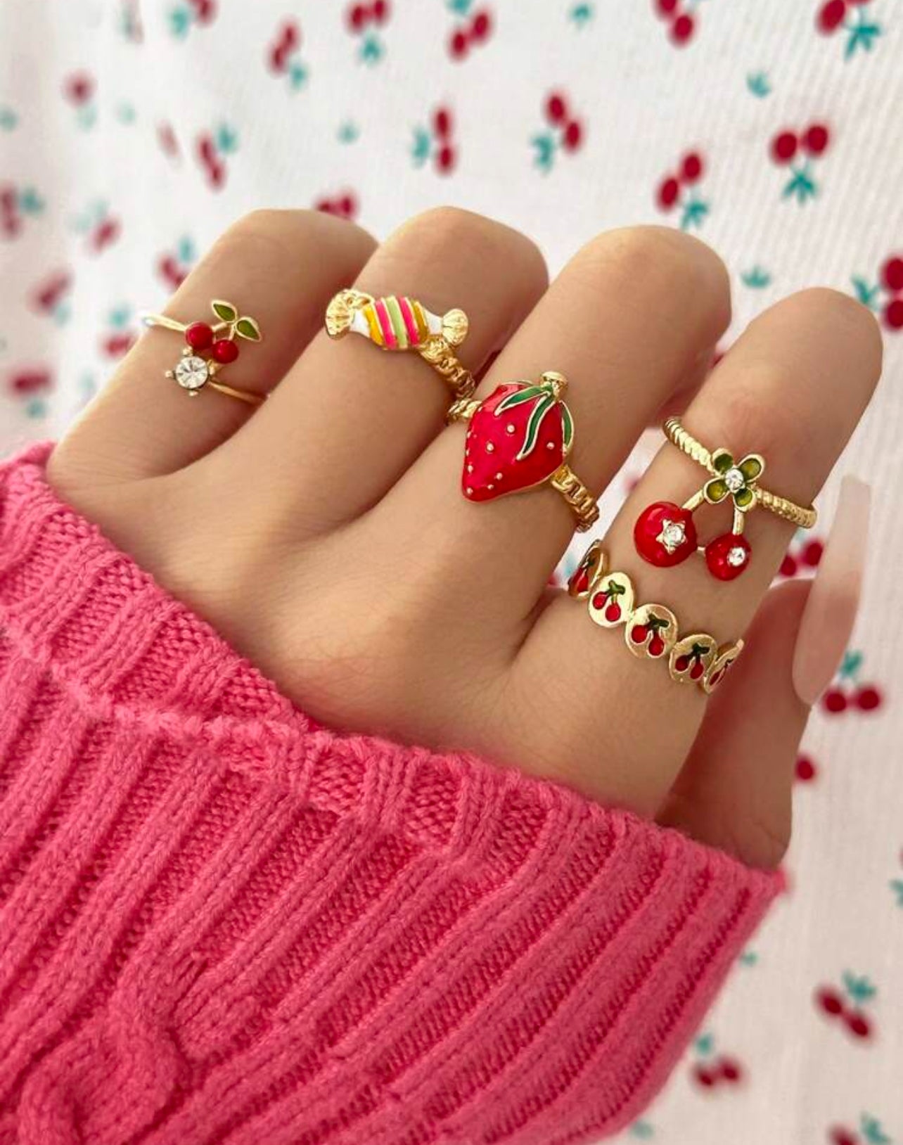 5 bagues en acier inoxydable