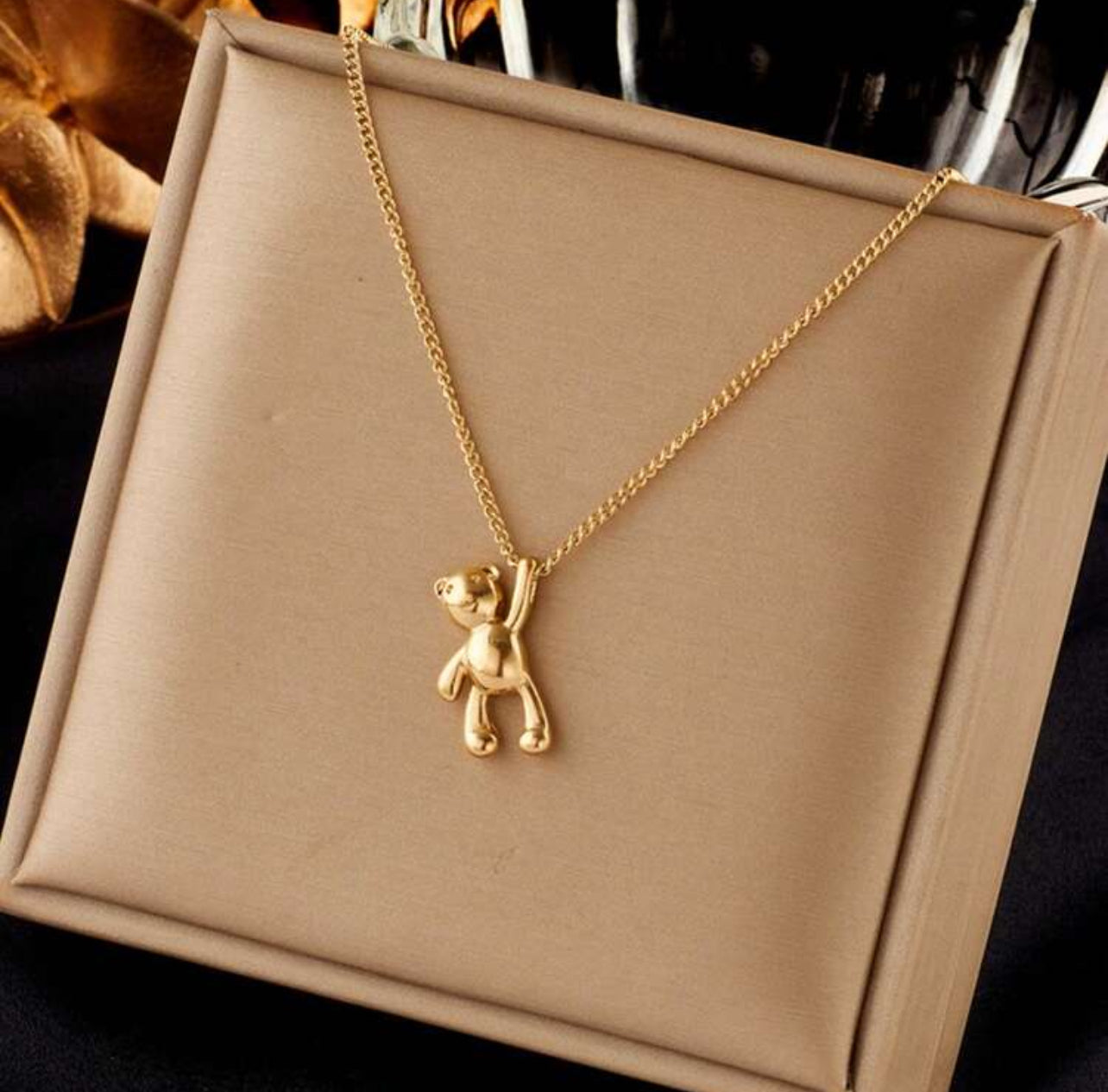 collier teddy bear acier inoxydable