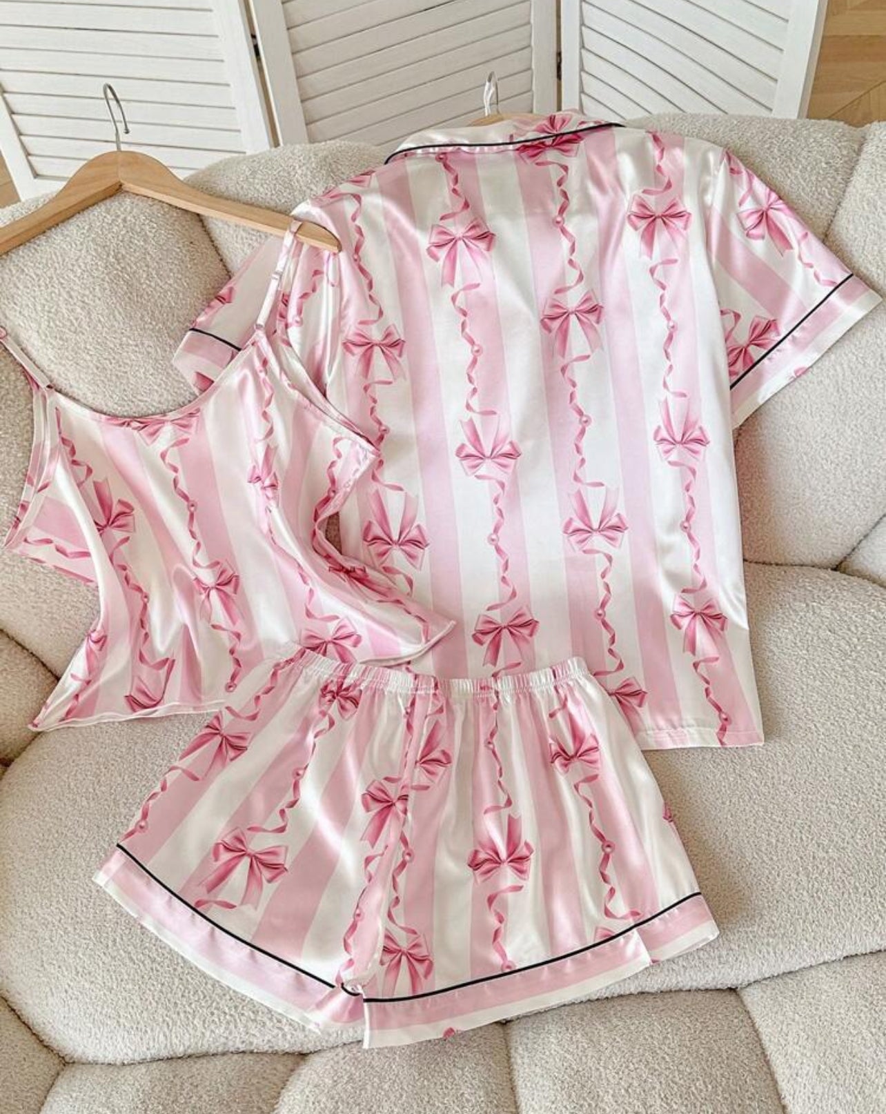 pijama 3 pieces en satin