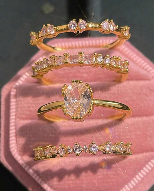 4 bagues acier inoxydable