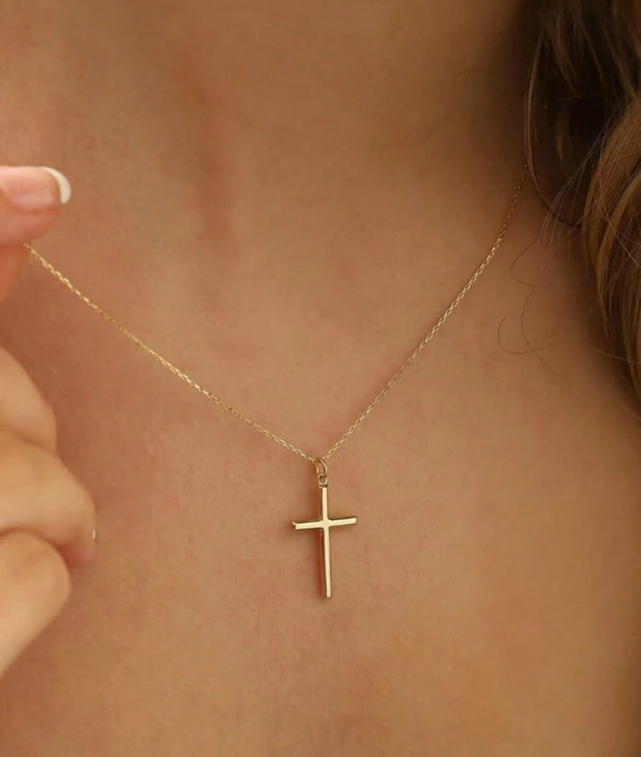 chaine en croix acier inoxydable