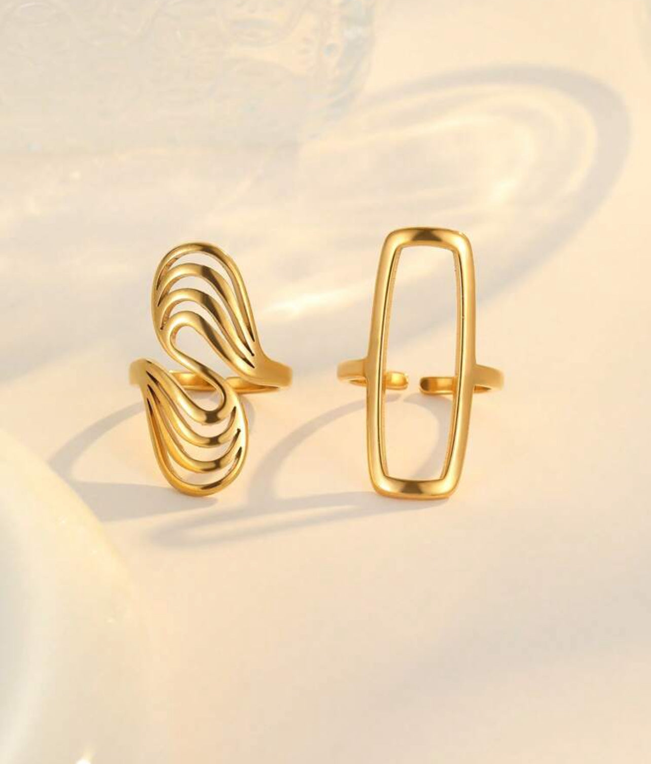 2 bagues en acier inoxydable