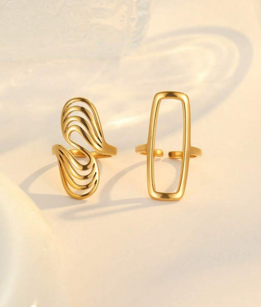 2 bagues en acier inoxydable