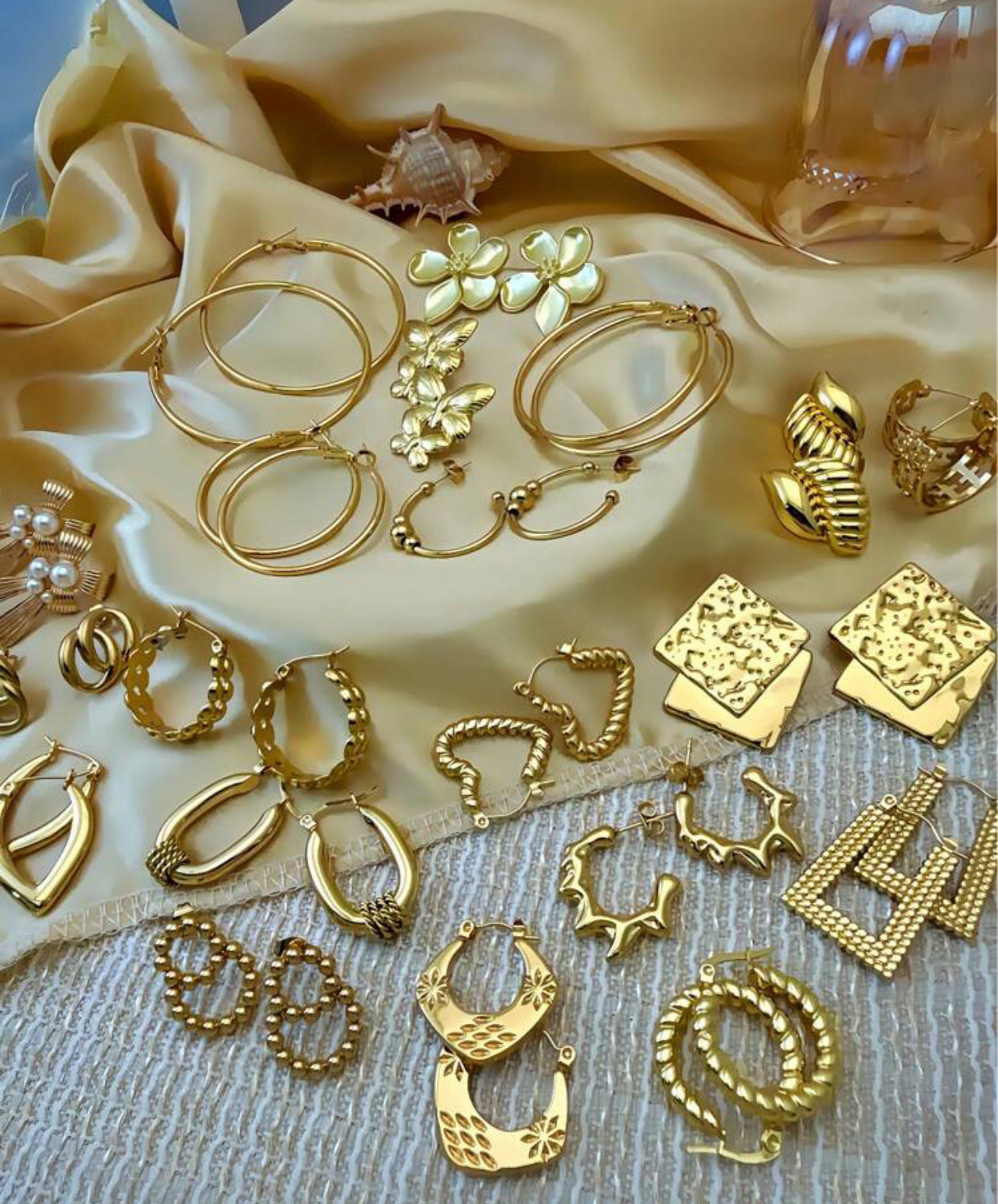 lot de boucles d'oreilles acier inoxydable