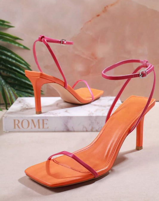 chaussure à talon rose orangz