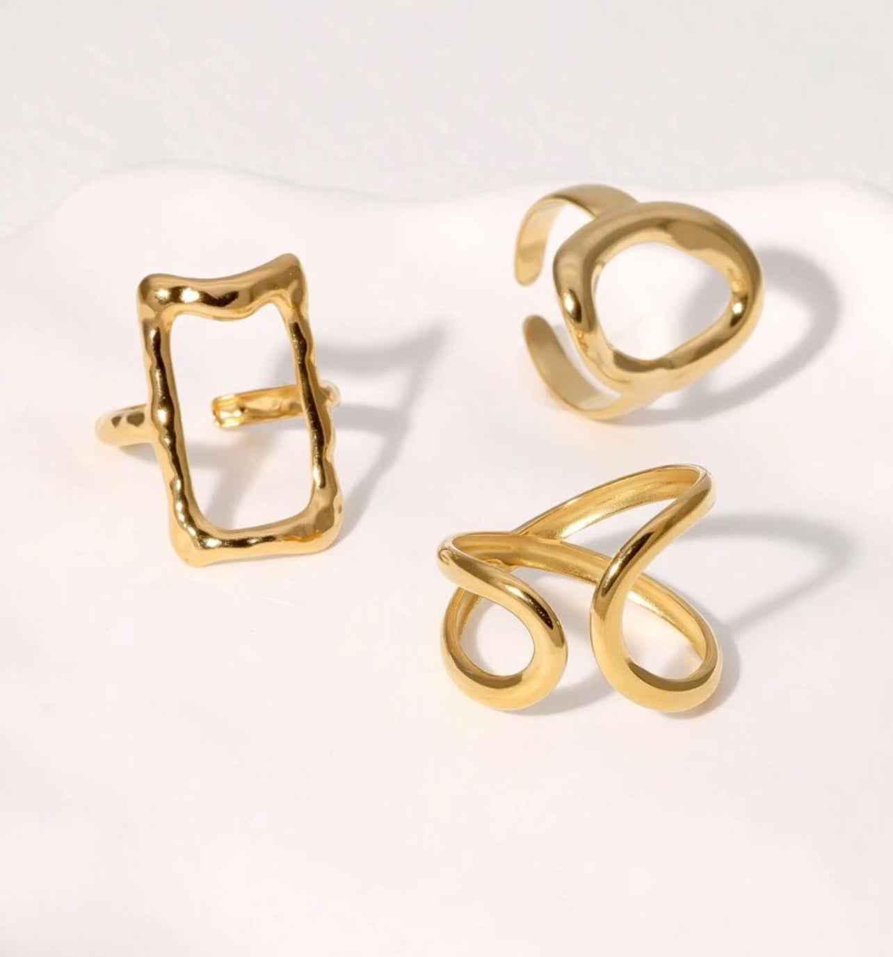 3 bagues en  acier inoxydable