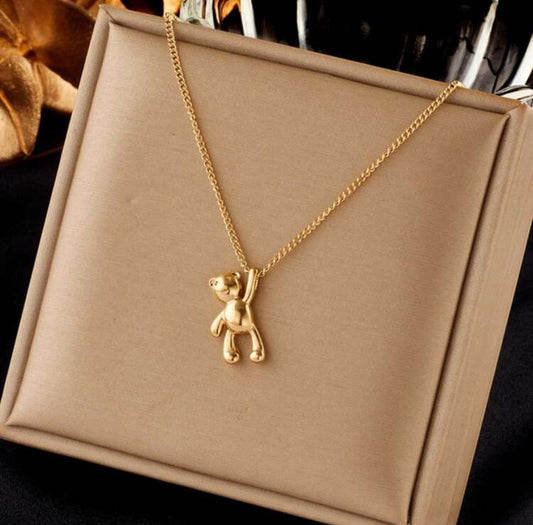 collier teddy bear acier inoxydable