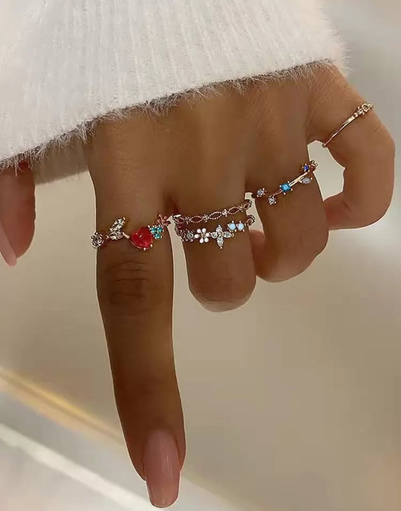 ensemble bague en acier inoxydable