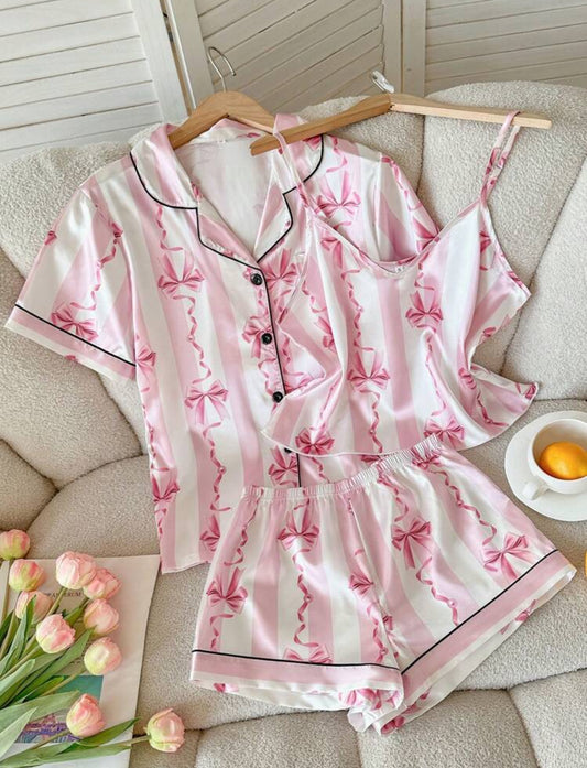 pijama 3 pieces en satin